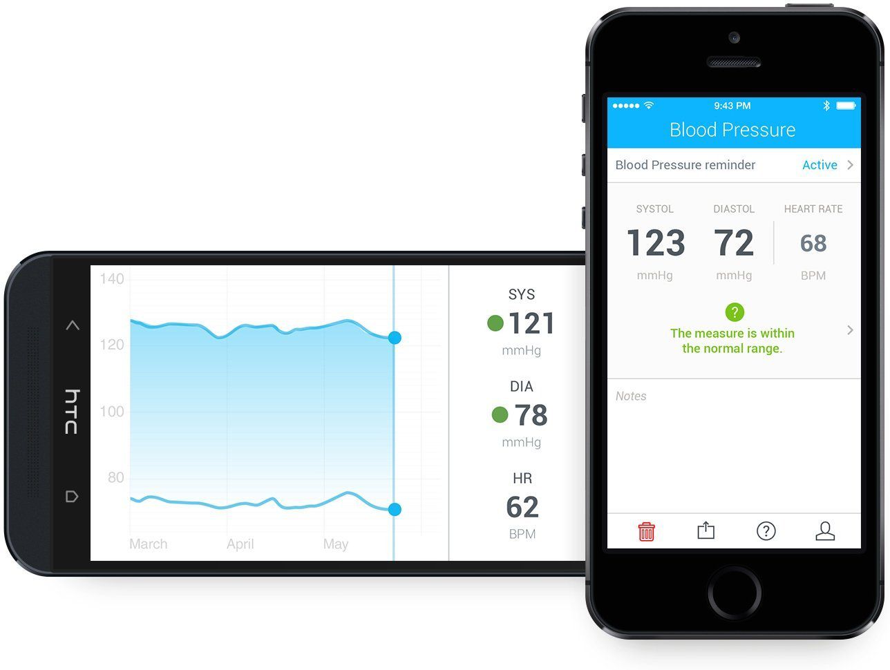 L'application du tensiomètre connecté Withings V2 est compatible iOS et Android