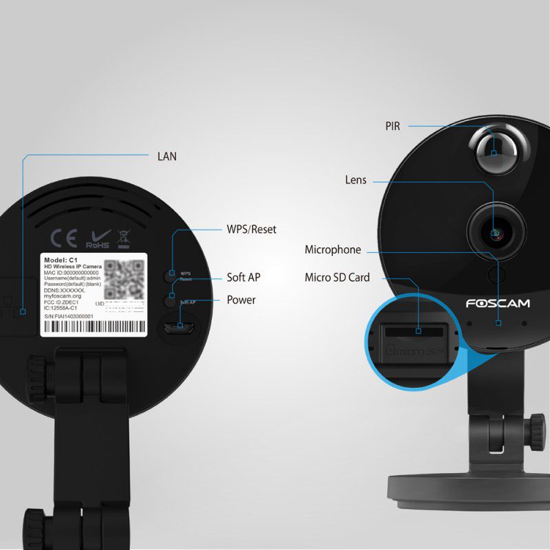 La caméra IP connectée de surveillance intérieure Foscam C1