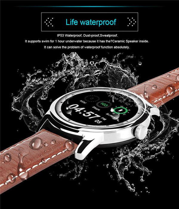 La montre connectée LEMFO LEM1 peut résister à la poussière et à une exposition à l’eau grâce à sa certification IP53