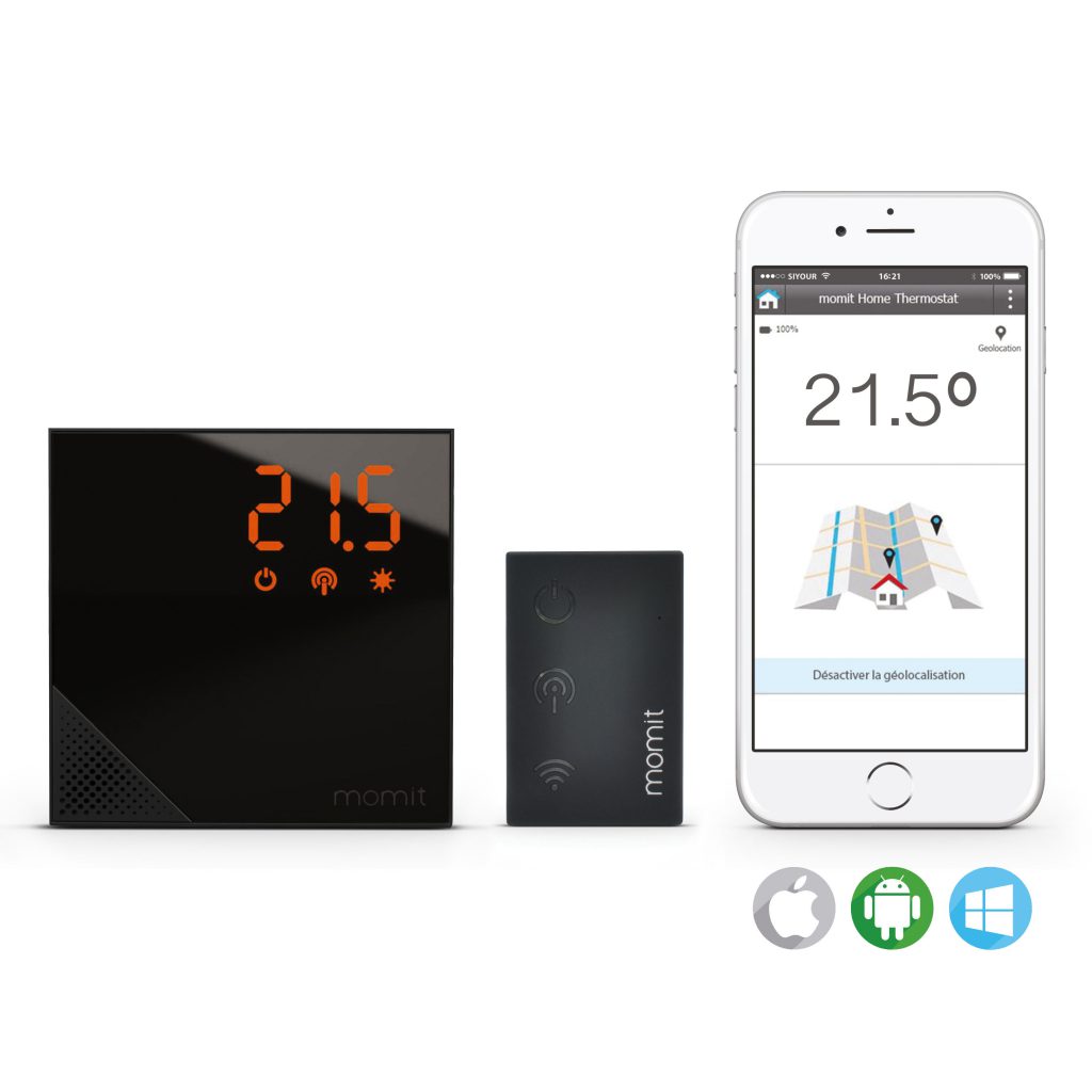 Compatibilité et contrôle du thermostat MOMIT HOME depuis un smartphone